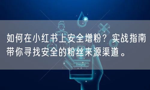 如何在小红书上安全增粉?实战指南带你寻找安全的粉丝来源渠道。