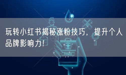 玩转小红书揭秘涨粉技巧,提升个人品牌影响力!