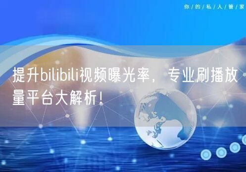 提升bilibili视频曝光率，专业刷播放量平台大解析！