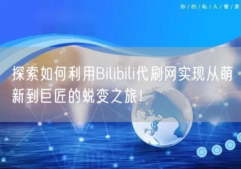 探索如何利用Bilibili代刷网实现从萌新到巨匠的蜕变之旅！