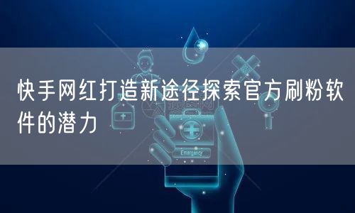 快手网红打造新途径探索官方刷粉软件的潜力
