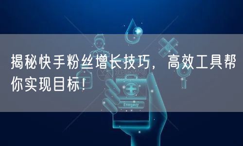 揭秘快手粉丝增长技巧,高效工具帮你实现目标!