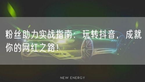 粉丝助力实战指南:玩转抖音,成就你的网红之路!